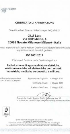 Certificazione Cilli Milano